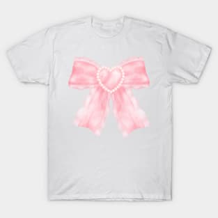 coquette pink bow ribbon T-Shirt